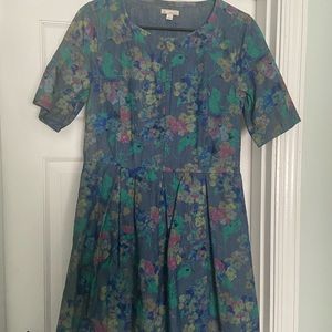 Floral denim dress